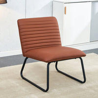 Minimalist Armless Sofa Chair With PU Backrest, Paired With Metal Legs, Suitable For Offices, Restaurants, Kitchens, And Bedrooms