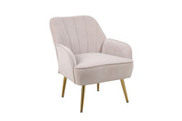 Modern Mid Century Velvet Sherpa Armchair for Living Room Bedroom Office Easy Assembly Beige