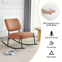 Cushioned Rocking Chair with Golden Metal Legs for Living Room Bedroom Office Comfort