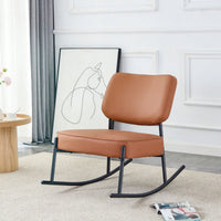 Cushioned Rocking Chair with Golden Metal Legs for Living Room Bedroom Office Comfort