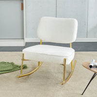 Cushioned Rocking Chair with Golden Metal Legs for Living Room Bedroom Office Comfort