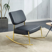 Cushioned Rocking Chair with Golden Metal Legs for Living Room Bedroom Office Comfort