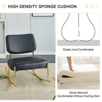 Cushioned Rocking Chair with Golden Metal Legs for Living Room Bedroom Office Comfort