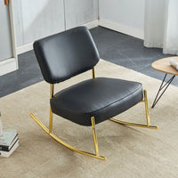 Cushioned Rocking Chair with Golden Metal Legs for Living Room Bedroom Office Comfort