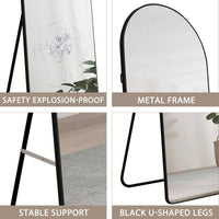 Aluminum Alloy Arched Full Length Mirror 65x23 Wall Mounted for Bedroom Bathroom and Clothing Stores