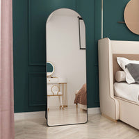 Aluminum Alloy Arched Full Length Mirror 65x23 Wall Mounted for Bedroom Bathroom and Clothing Stores