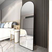 Aluminum Alloy Arched Full Length Mirror 65x23 Wall Mounted for Bedroom Bathroom and Clothing Stores