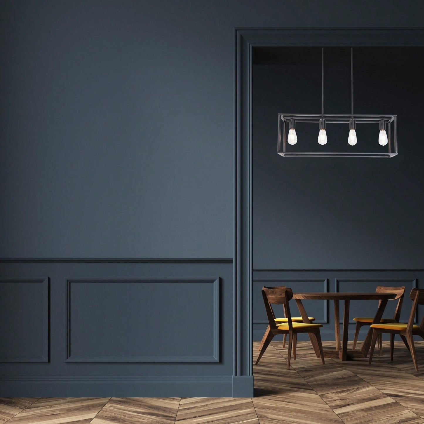 Rectangular Chandelier 4 Lights