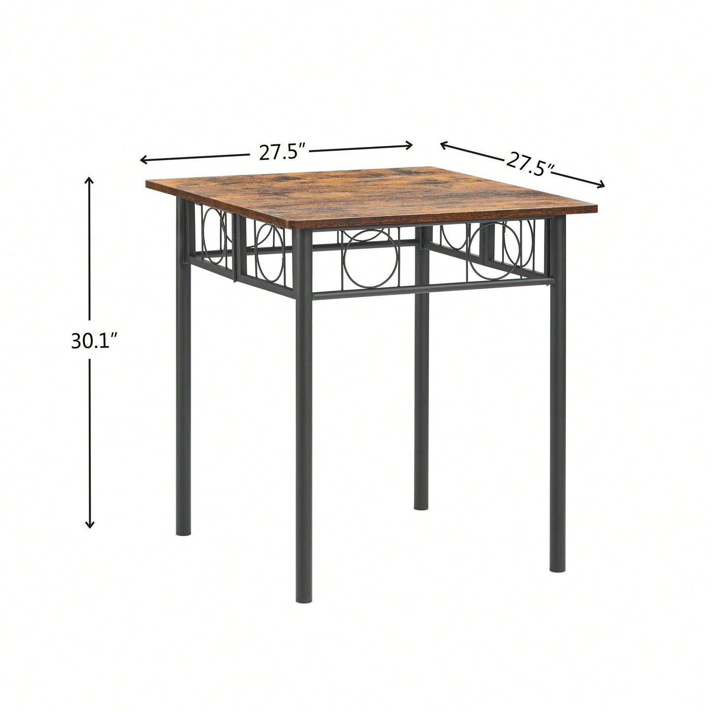 Kitchen Dining Room Table, Iron Wood Square Table