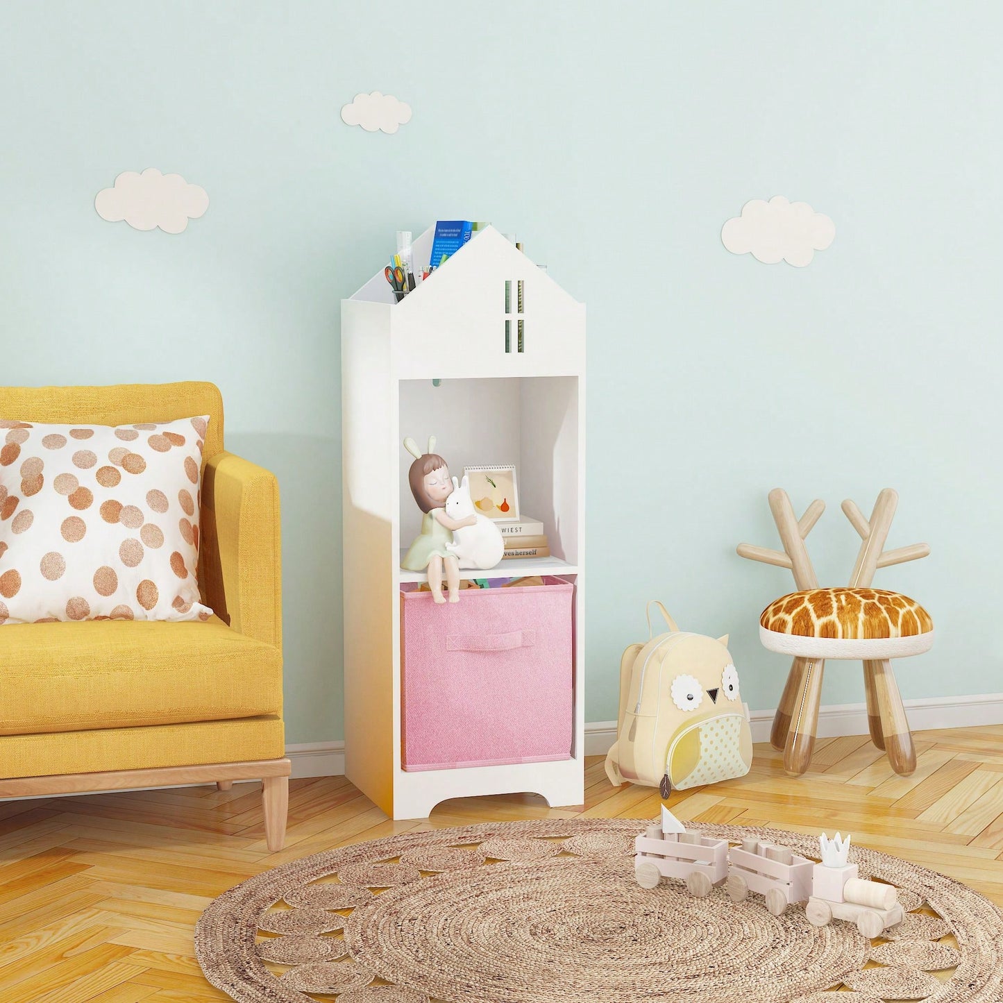 Versatile And Child-Friendly Bookcase, Perfect For Children's Rooms, Living Rooms, And Playrooms