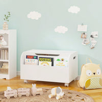 Multi-Purpose Wooden Toy Box With Front Bookshelf, Quality, Easy Assembly, And Versatile Toy Storage Organizer