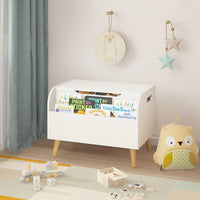 Multi-Purpose Toy Box With Front Bookshelf, Organize And Store Your Child's Belongings