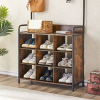 Versatile Freestanding Coat Rack with Shoe Storage and Hooks for Coats Costumes and Seasonal Decor