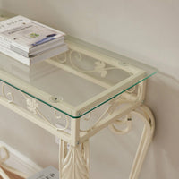 Stylish Glass and Metal Console Table for Entryway with Storage Easy Assembly Hallway Sofa Table