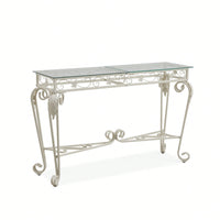 Stylish Glass and Metal Console Table for Entryway with Storage Easy Assembly Hallway Sofa Table