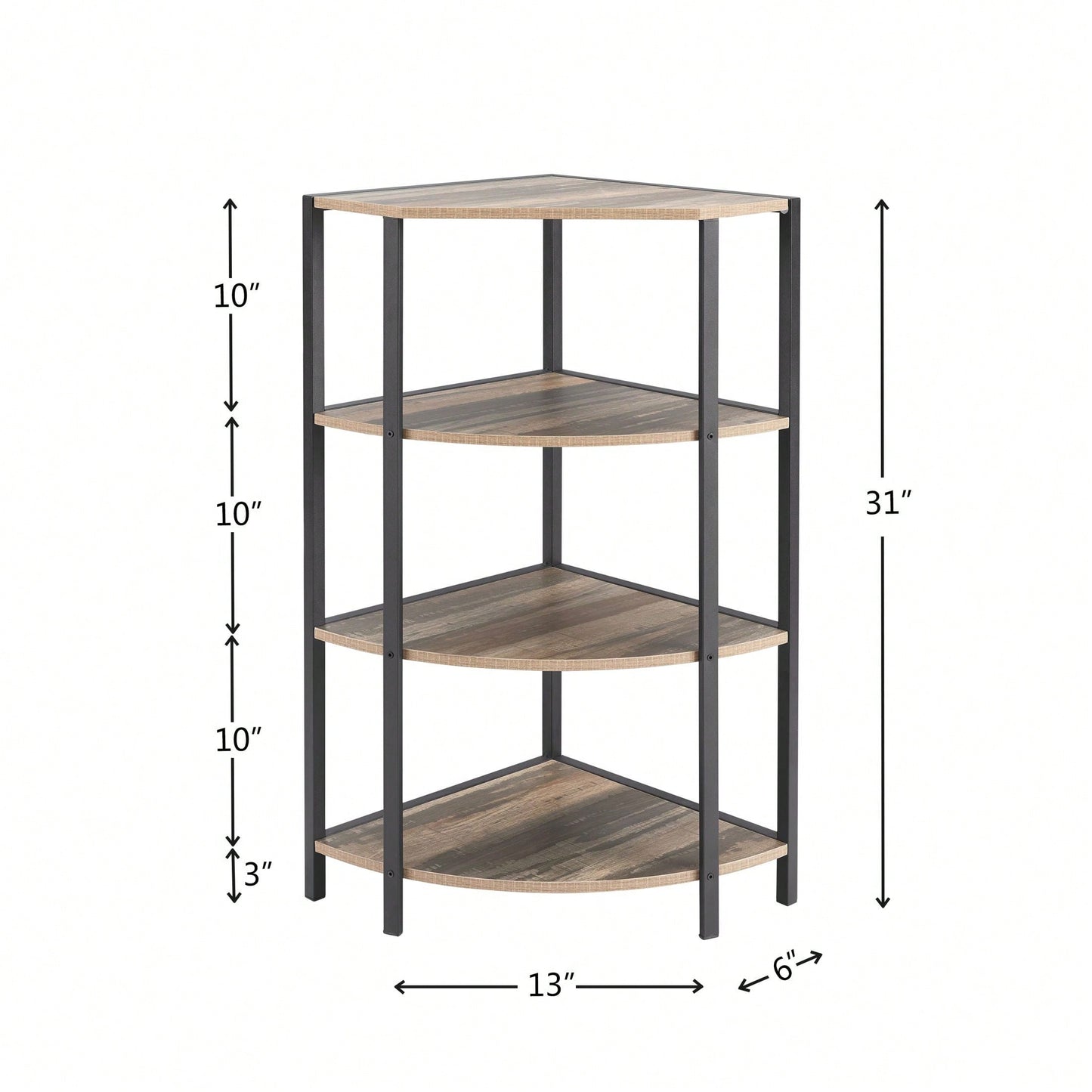 4-Tier Corner Open Shelf,Bookcase Freestanding Shelving Unit,Plant Stand Small Bookshelf For Living Room, Home Office, Kitchen, Small Space