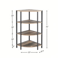 4-Tier Corner Open Shelf,Bookcase Freestanding Shelving Unit,Plant Stand Small Bookshelf For Living Room, Home Office, Kitchen, Small Space