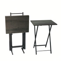 Set Of 4 Elegant Industrial-Style TV Tray With X-Shaped Base, Perfect For Dorm Rooms Or Smaller Living Spaces