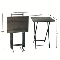 Set Of 4 Elegant Industrial-Style TV Tray With X-Shaped Base, Perfect For Dorm Rooms Or Smaller Living Spaces
