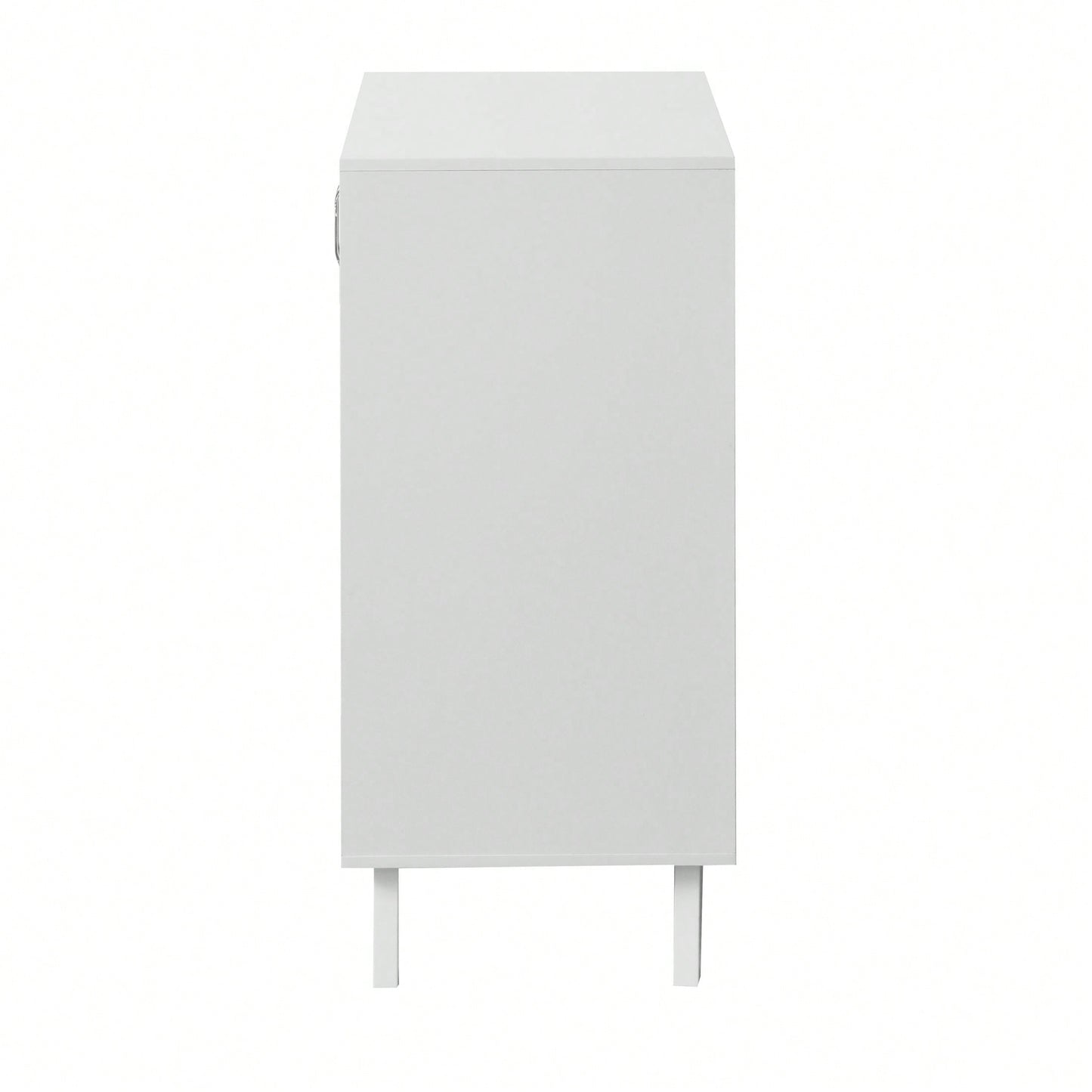 Modern Bathroom Cabinet Storage Organizer With 2 Glass Doors And Adjustable Shelf White