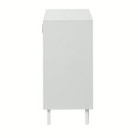 Modern Bathroom Cabinet Storage Organizer With 2 Glass Doors And Adjustable Shelf White