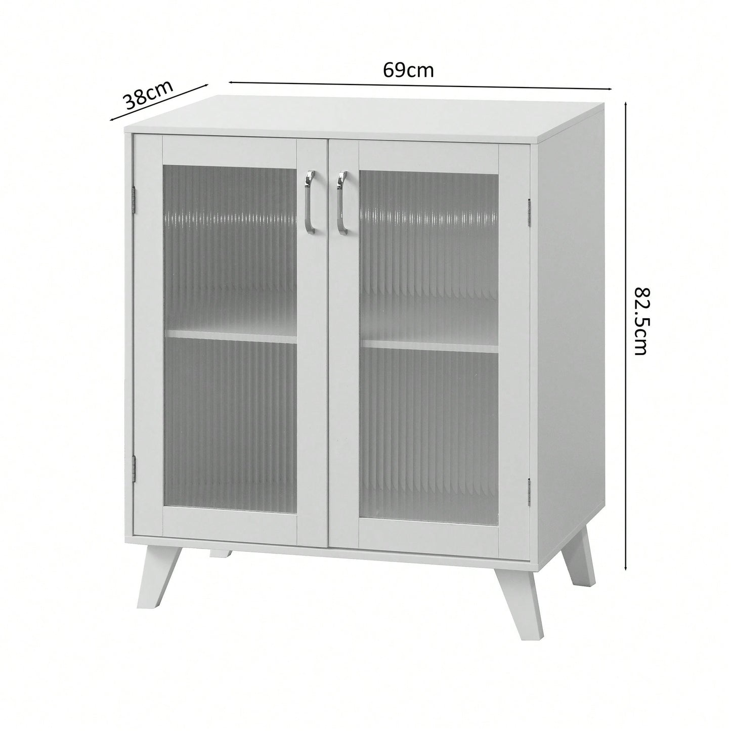 Modern Bathroom Cabinet Storage Organizer With 2 Glass Doors And Adjustable Shelf White