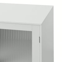 Modern Bathroom Cabinet Storage Organizer With 2 Glass Doors And Adjustable Shelf White