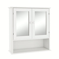 Multipurpose Wall Cabinet With Mirror: Modern Design, Space-Saving, Adjustable Shelves, And Easy Assembly