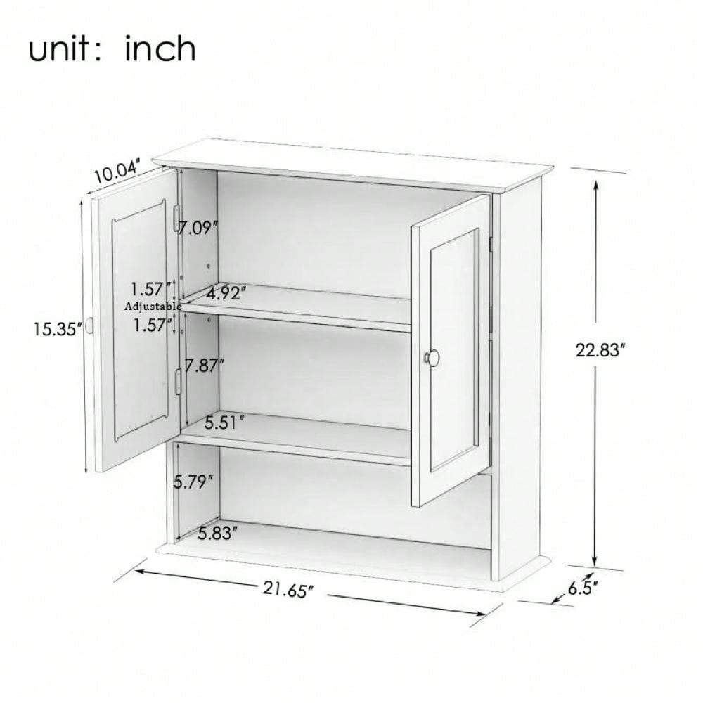 Multipurpose Wall Cabinet With Mirror: Modern Design, Space-Saving, Adjustable Shelves, And Easy Assembly