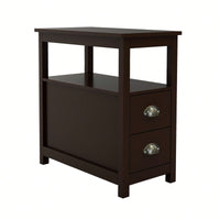 Versatile Side Table With Drawers And Shelves: Enhance Storage And Functionality With Style