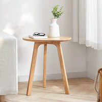 Solid Oak Round Side Table: Stylish, Durable, And Versatile