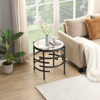 Sintered Stone End Table, Dark Grey  Small Coffee Table For Living Room 20.67''W X 20.67''D X 21.65''H