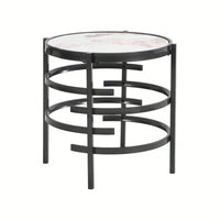 Sintered Stone End Table, Dark Grey  Small Coffee Table For Living Room 20.67''W X 20.67''D X 21.65''H