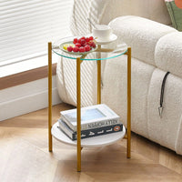 Modern End Table, Coffee Table With Marble Top