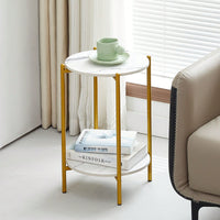 Modern End Table, Coffee Table With Marble Top