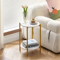 Modern End Table, Coffee Table With Marble Top