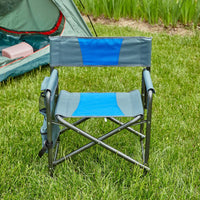 Oversized Lightweight Folding Outdoor Chair with Storage Pockets for Camping Picnics Fishing