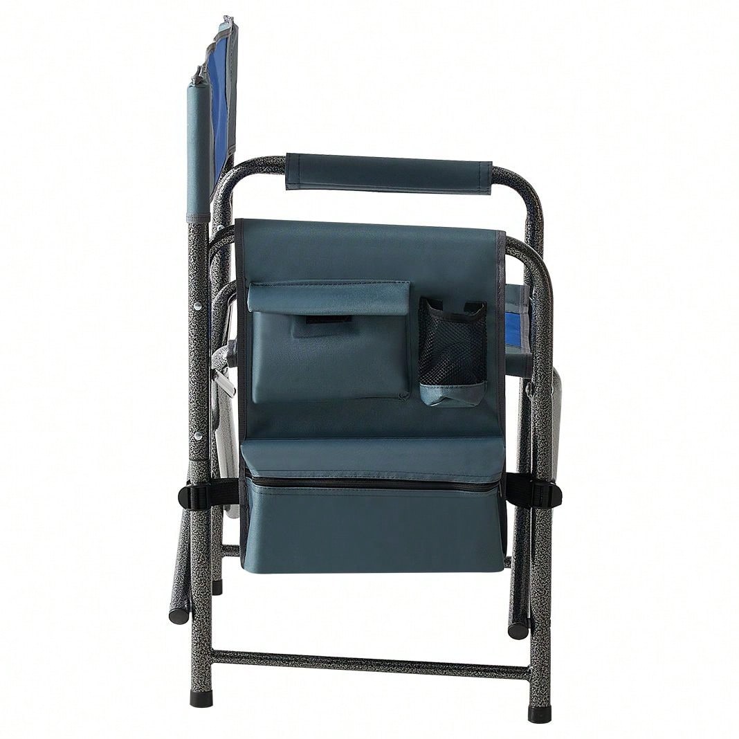 Oversized Lightweight Folding Outdoor Chair with Storage Pockets for Camping Picnics Fishing