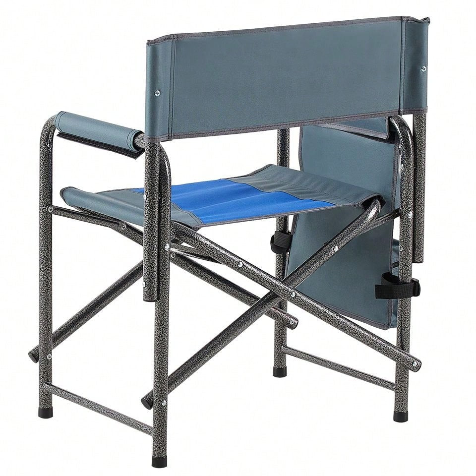 Oversized Lightweight Folding Outdoor Chair with Storage Pockets for Camping Picnics Fishing