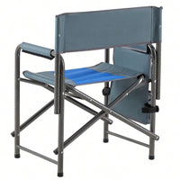 Oversized Lightweight Folding Outdoor Chair with Storage Pockets for Camping Picnics Fishing