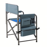 Oversized Lightweight Folding Outdoor Chair with Storage Pockets for Camping Picnics Fishing