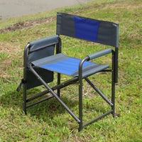 Oversized Lightweight Folding Outdoor Chair with Storage Pockets for Camping Picnics Fishing