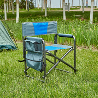 Oversized Lightweight Folding Outdoor Chair with Storage Pockets for Camping Picnics Fishing