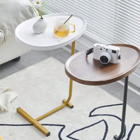 Compact C-Shaped Design Side Table With Storage And Sturdy Construction