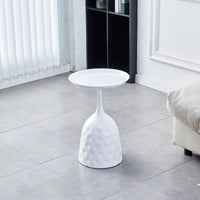 Compact And Elegant: 15.75-Inch Round Metal Side Table With Tempered Glass Top