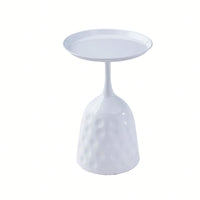 Compact And Elegant: 15.75-Inch Round Metal Side Table With Tempered Glass Top