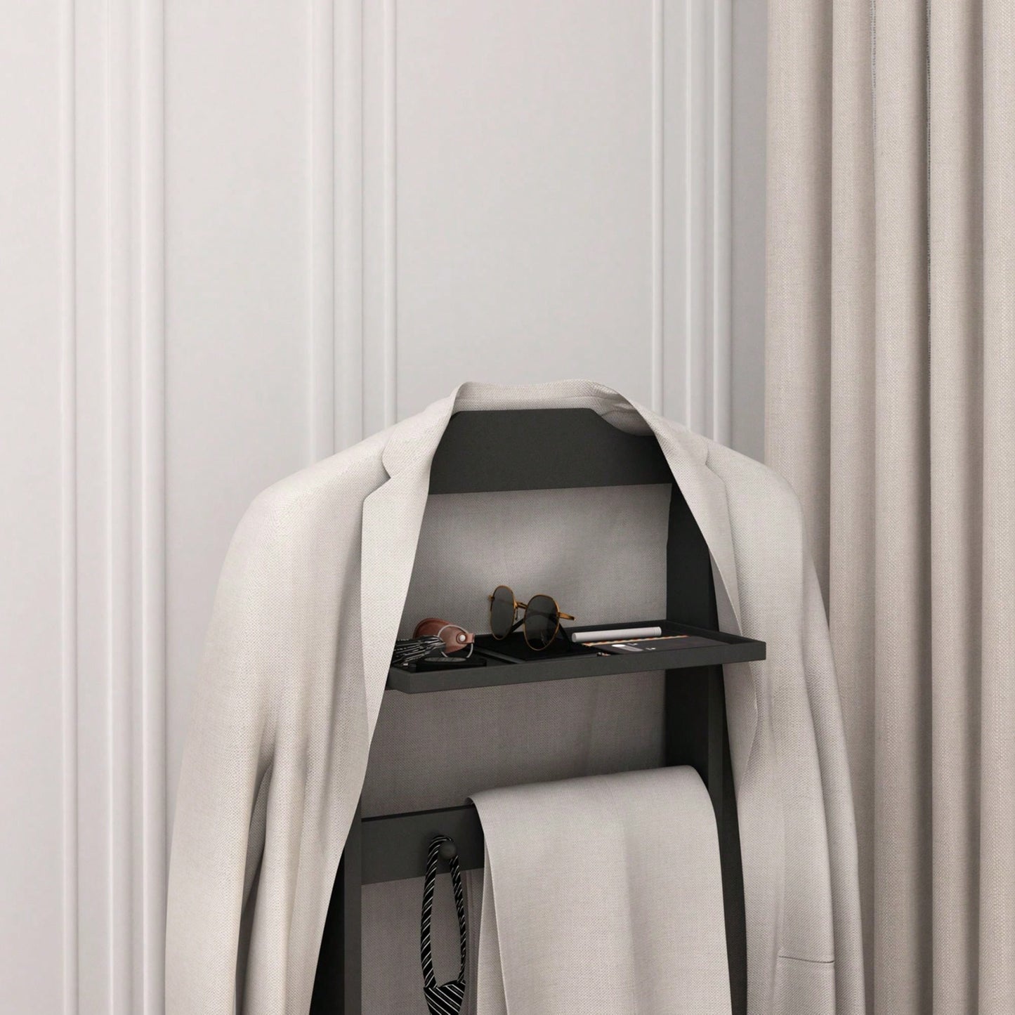 Portable Garment Rack with Storage Organizer for Halloween Costumes and Autumn Decor