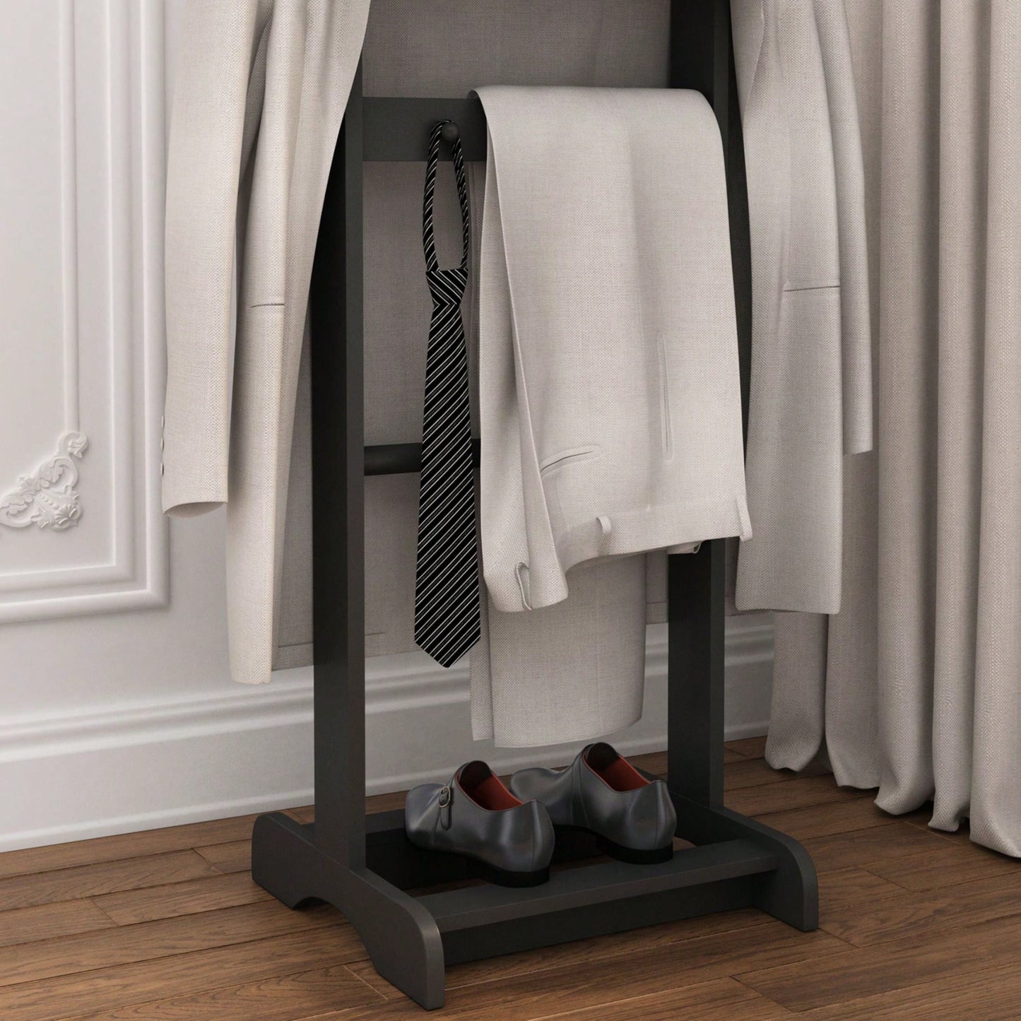 Portable Garment Rack with Storage Organizer for Halloween Costumes and Autumn Decor