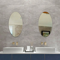 Oval Frameless Wall Mounted Dressing Mirror For Bathroom, Vanity, Bedroom