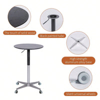 Adjustable Height Bar Table, Portable Pub Table With 360 Swivel Base, Space-Saving Bar Counter For Dining Room, Kitchen, Home Office